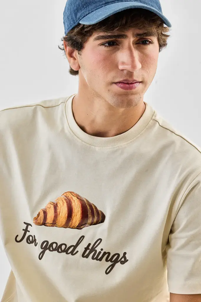 Croissant Regular Fit Graphic T-Shirt