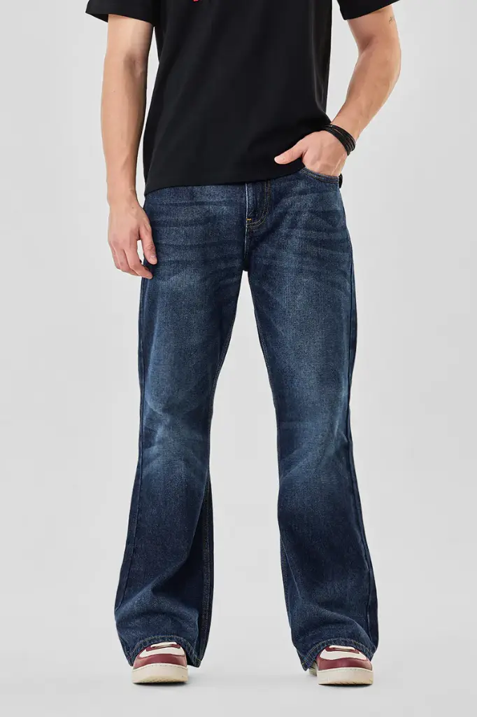 Flared Fit Washed Jeans