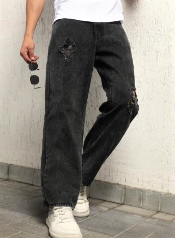 Men Hevay Distressed Cotton Jeans
